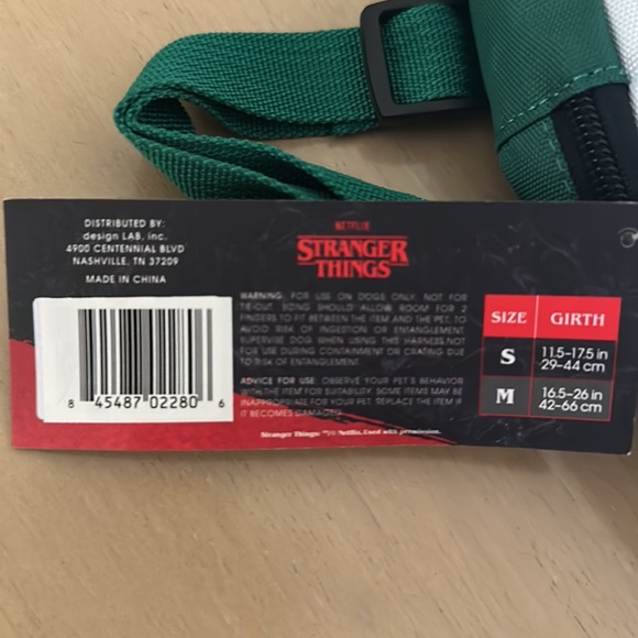 NWT Stranger Things Hawkins High Backpack with Poop Bag Dispenser Pocket Harness - Picture 5 of 6